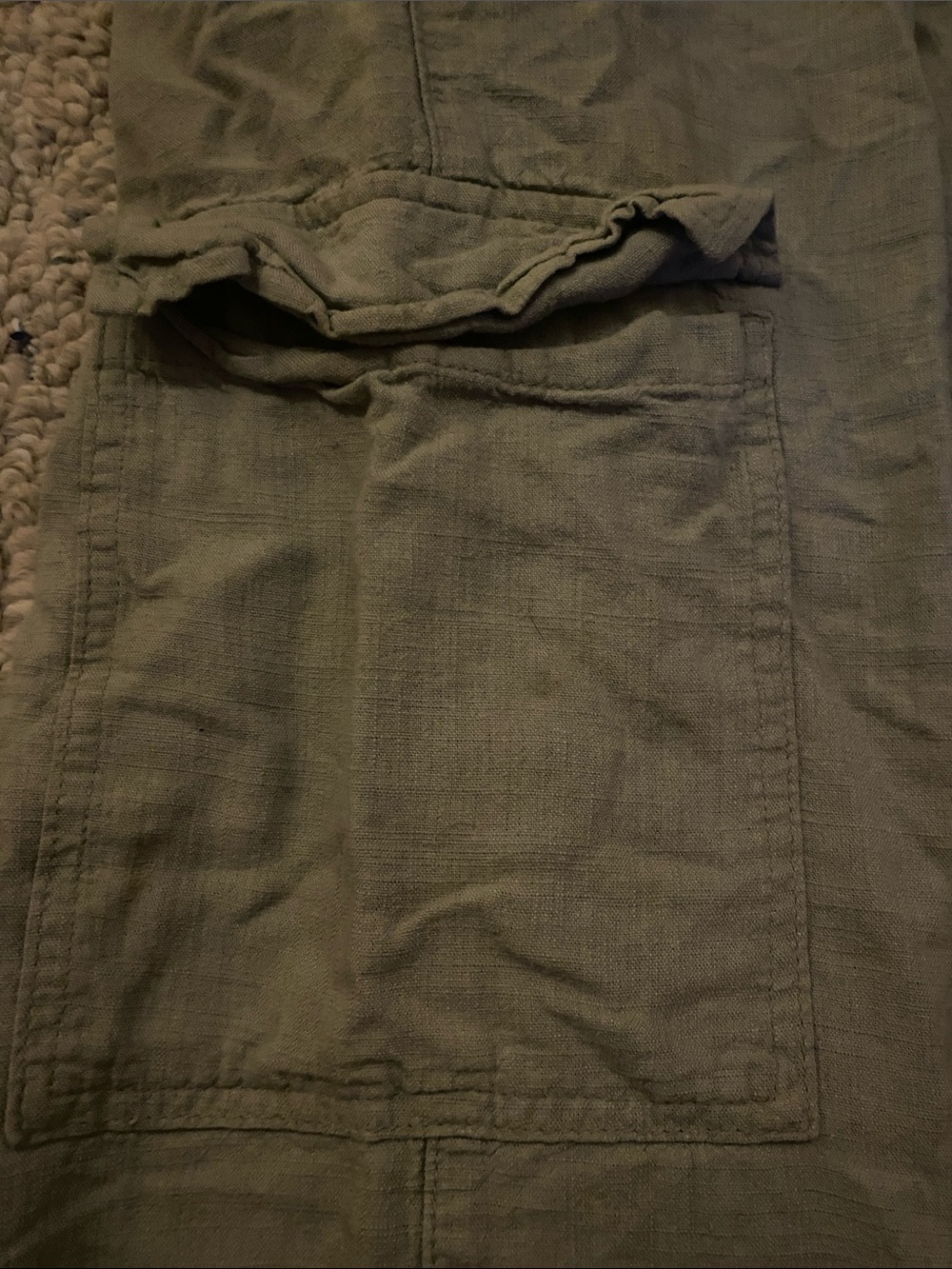 H&M Olive Green Wide-Leg Cargo Pants - Picture 3 of 7